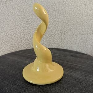 Vintage Metlox Pottery Poppy Trail Matt Yellow Spiral Candlestick Holder